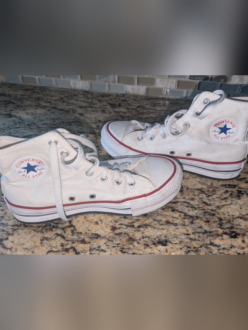 Converse Kids' White Canvas High-Top Sneakers Size 3